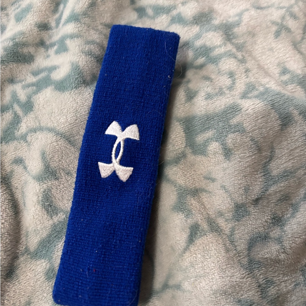Under Armour Blue Headband with White Logo